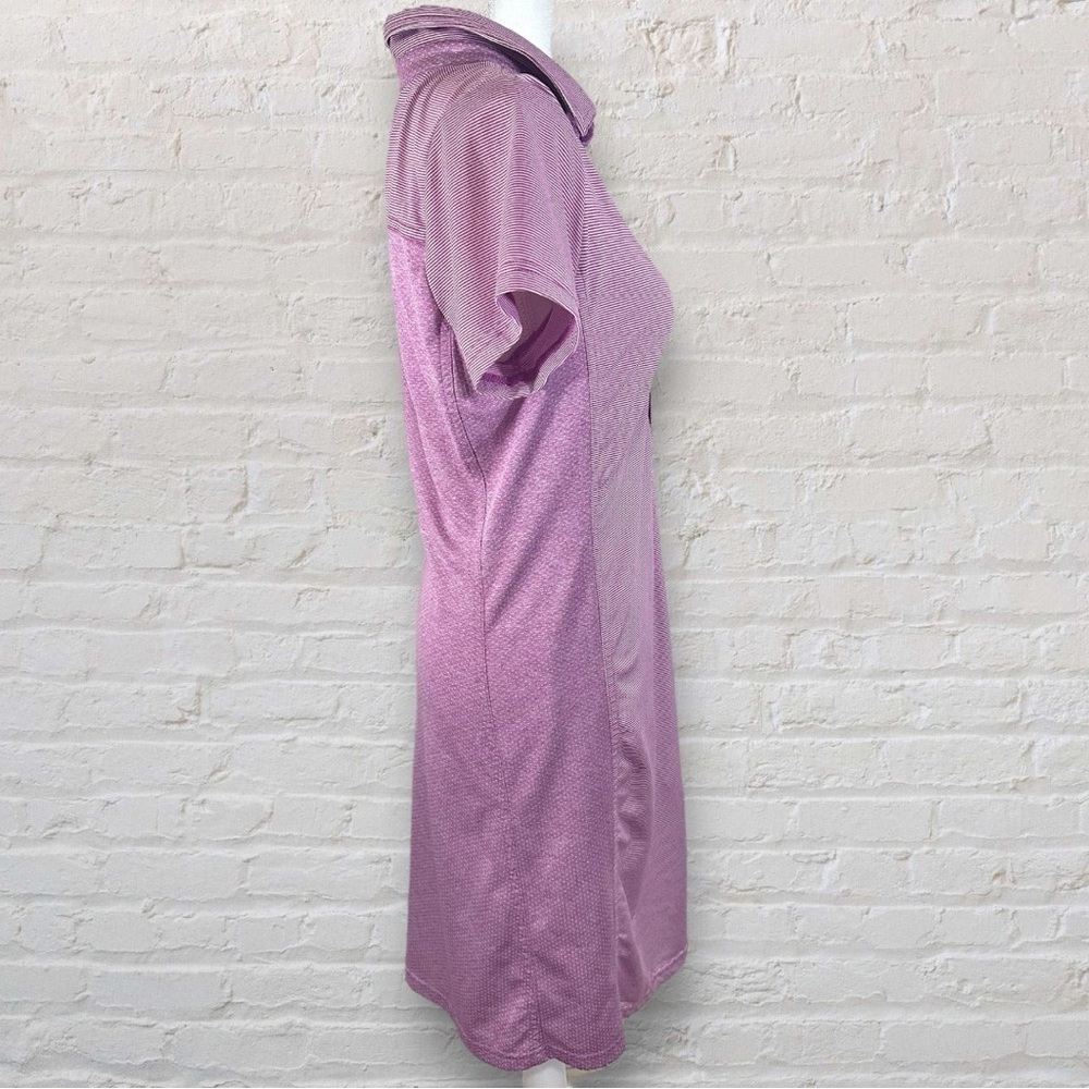 PrAna- Pink 1/4 Button Down Collared Short Sleeve Sporty Dress- Size M - Picture 3 of 7